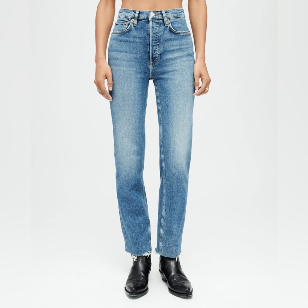 NWT RE/DONE 70s Ultra High Rise Stove Pipe Jeans Size 28